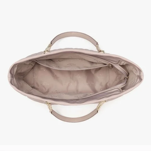 Kate Spade Spade Flower Quilted Fabric XL Tote, Cozy Grey